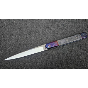 АРГОС (ARGOS) ІІ авторський складаний ніж Androshchuk Knives, дамаська сталь - кована композитна сталь з вираженим візерунком, 62 HRC. Photo 2